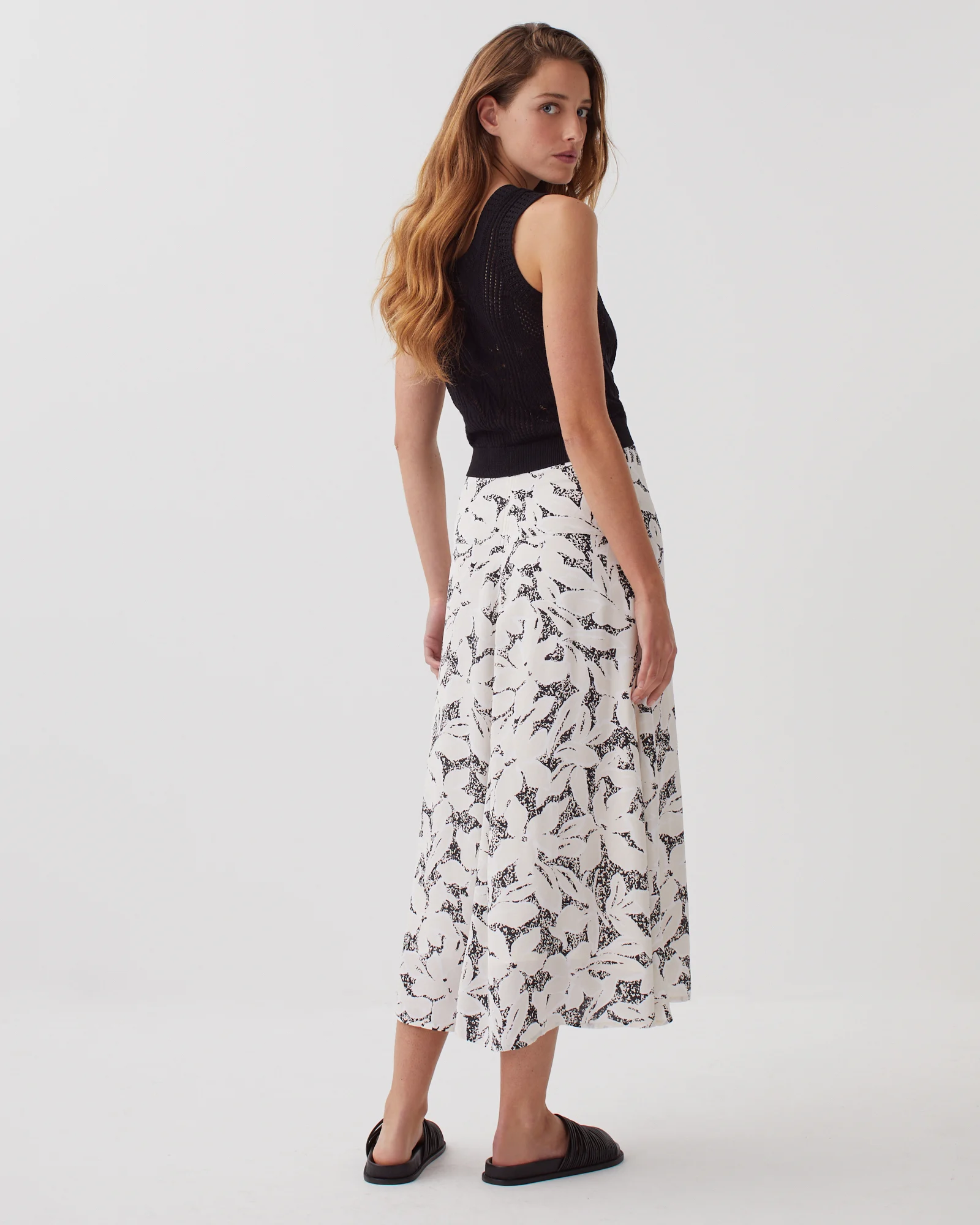 Jupe longue fluide asymétrique