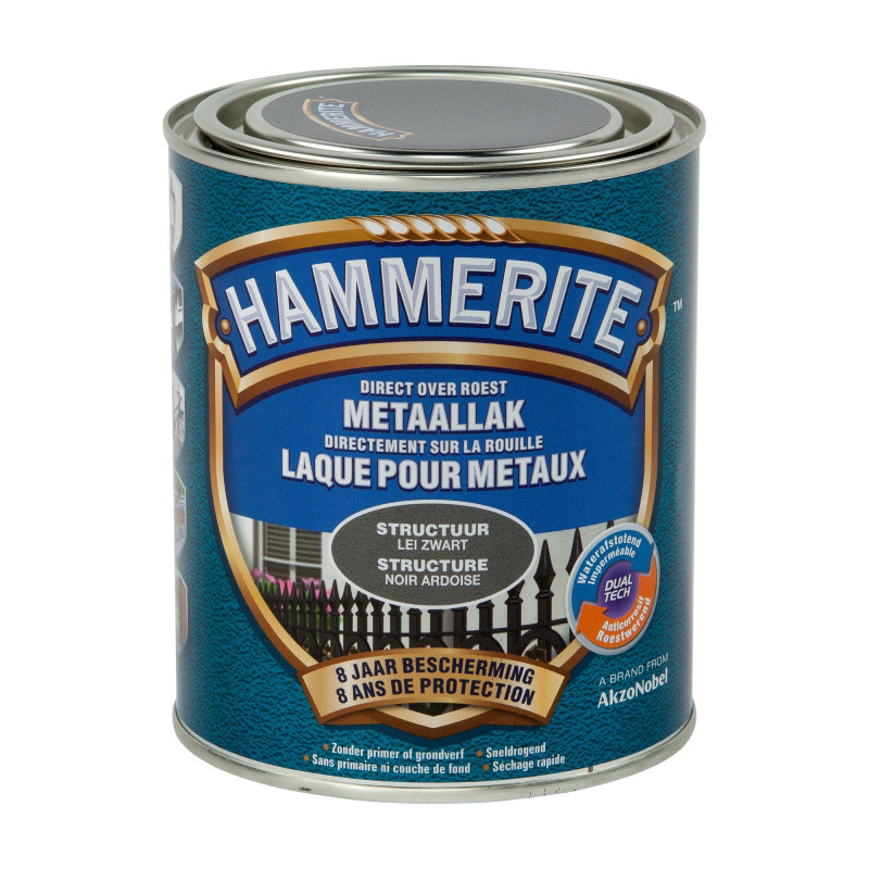 Laque antirouille pour métaux martelés noir ardoise 0,75 L HAMMERITE