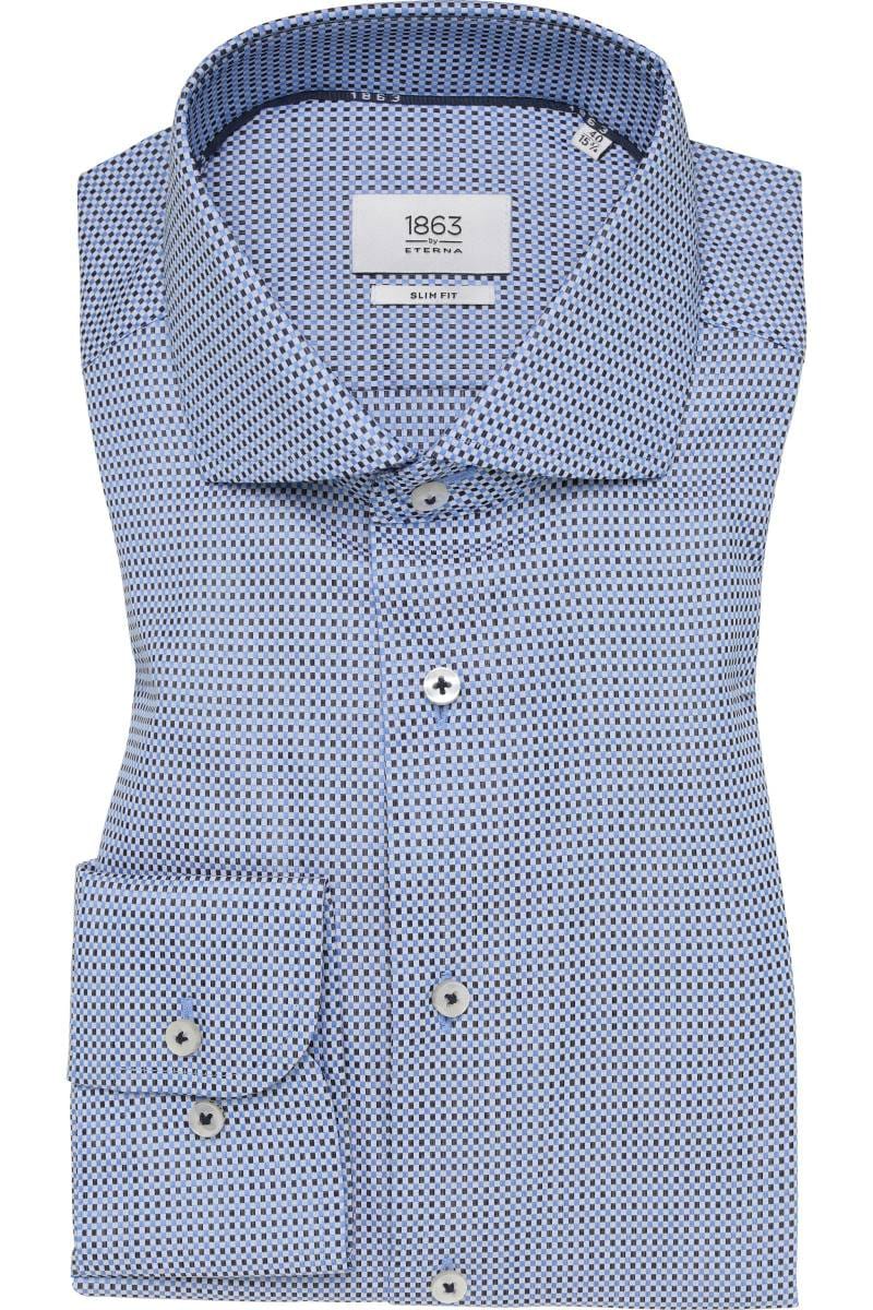 ETERNA 1863 Slim Fit Hemd blau, Strukturiert