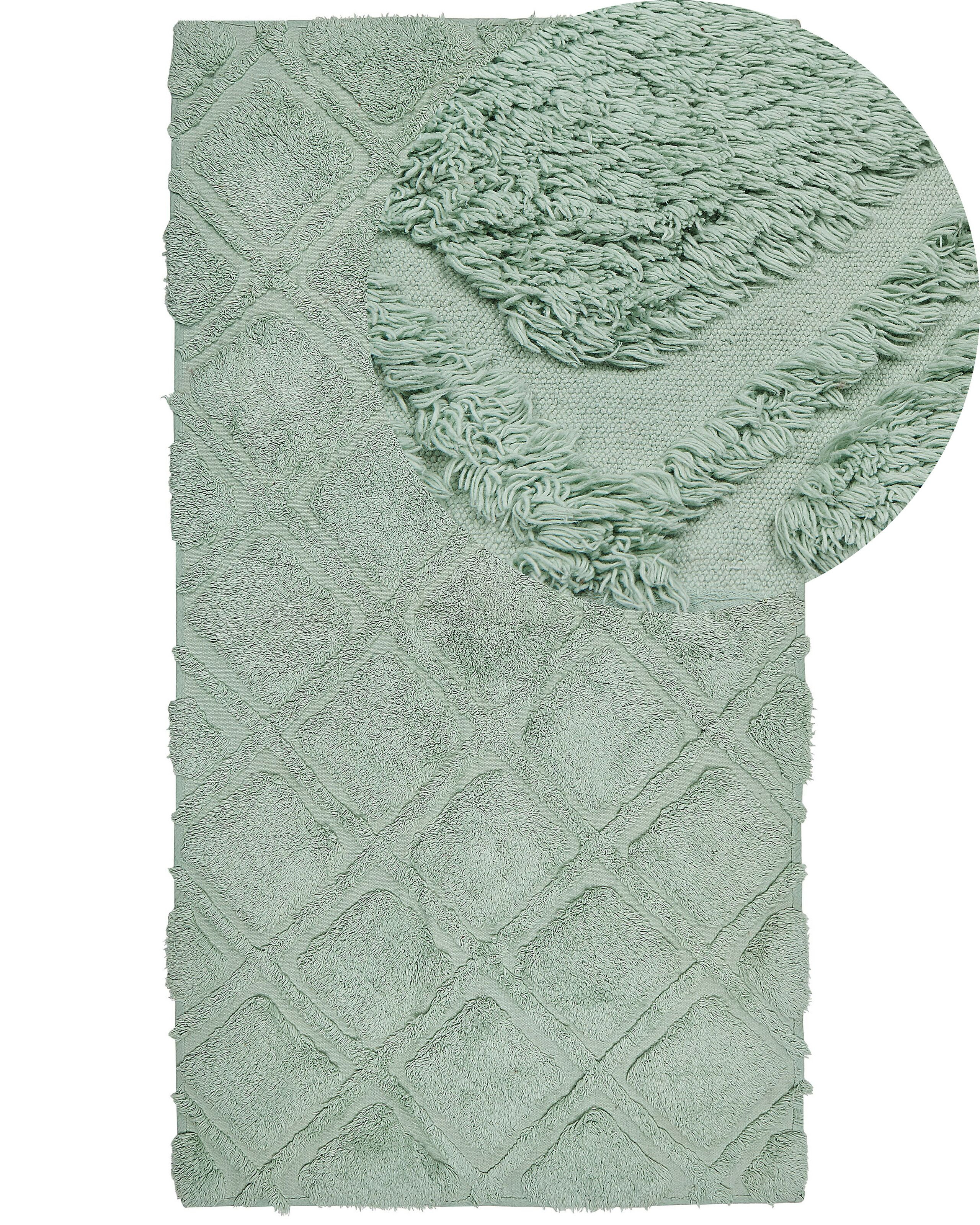 Dywan boho geometryczny wzór 80x150 cm zielony