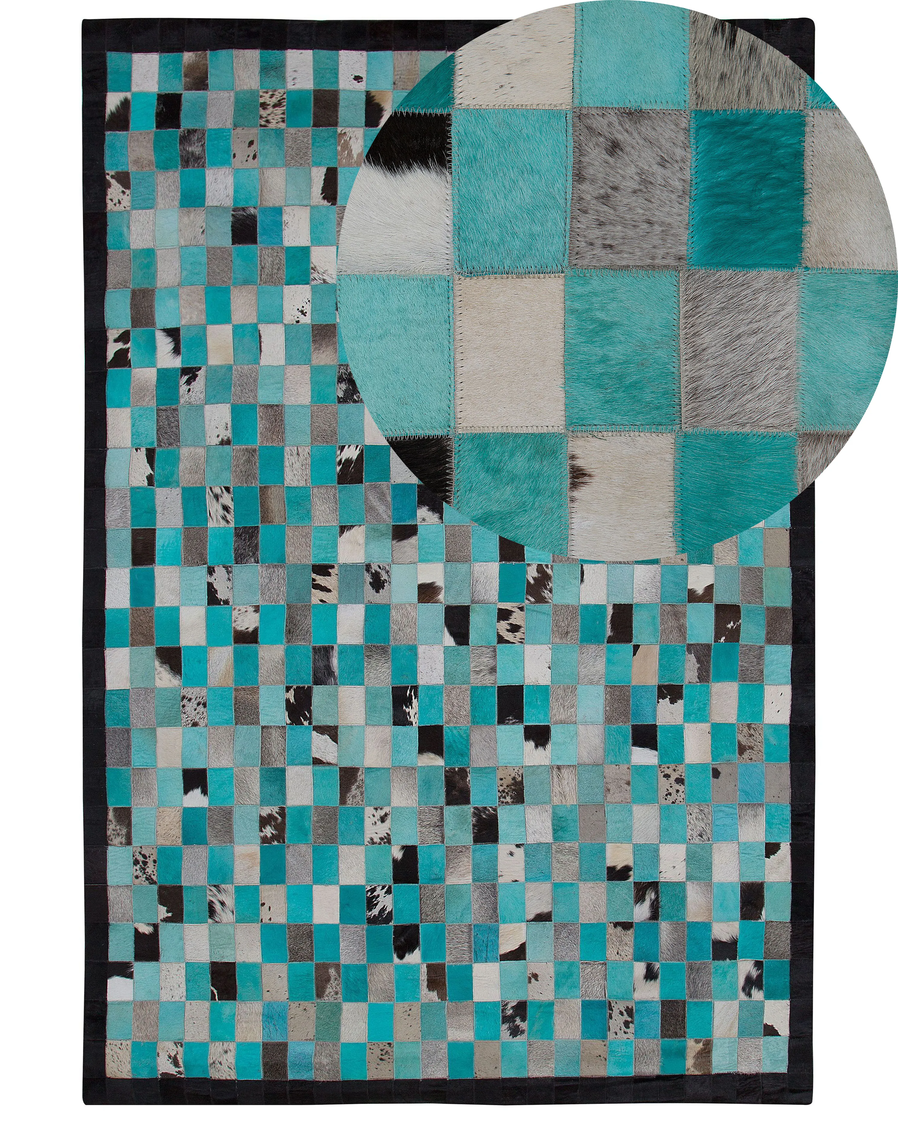Rug NIKFER Blue 140 x 200 cm Leather