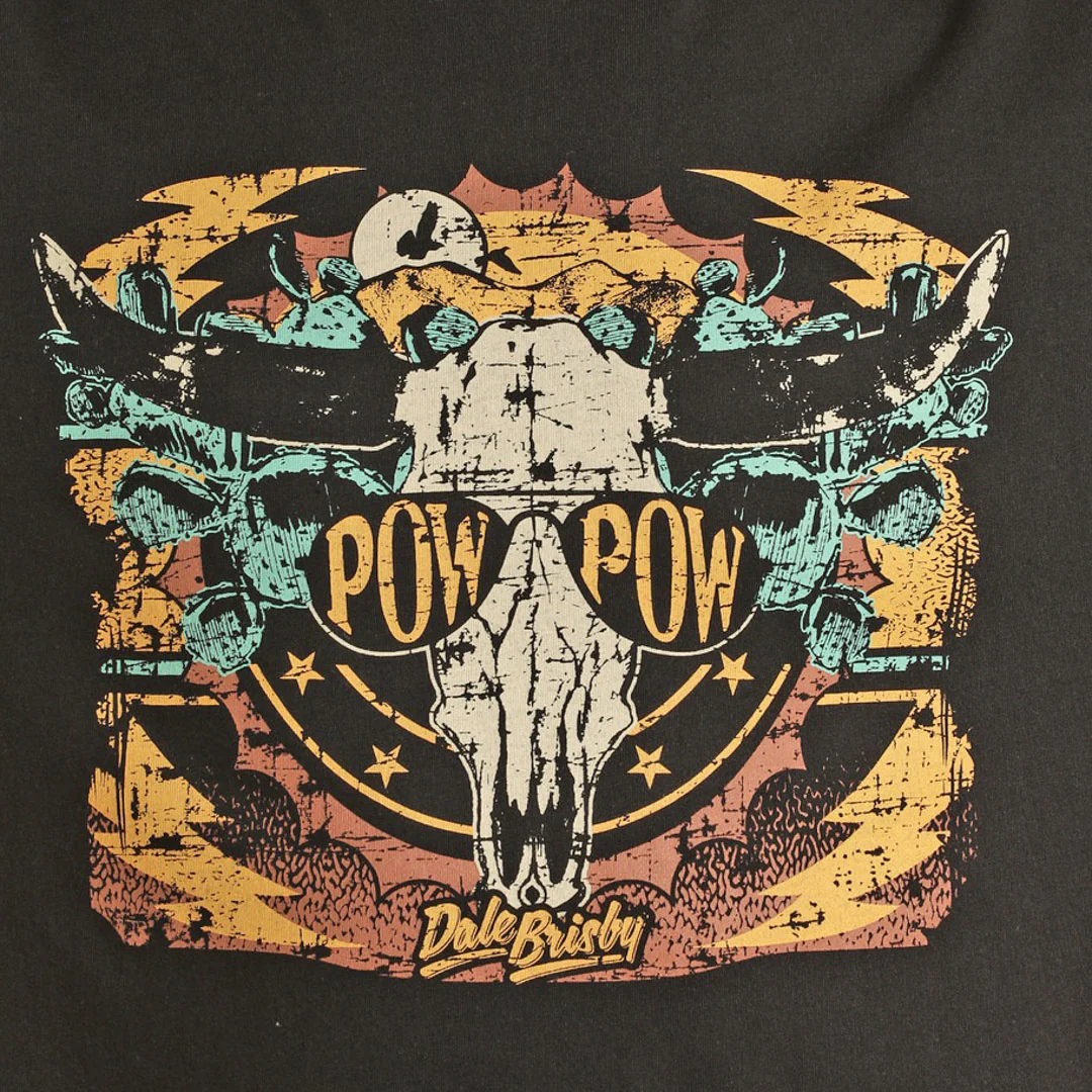 Женская футболка Rock & Roll Cowgirl Dale Brisby Pow-Pow Graphic T-Shirt, черная.