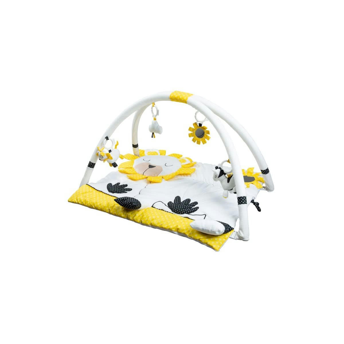 PLUCHE ET POMPON - Tapis d'eveil en velours blanc