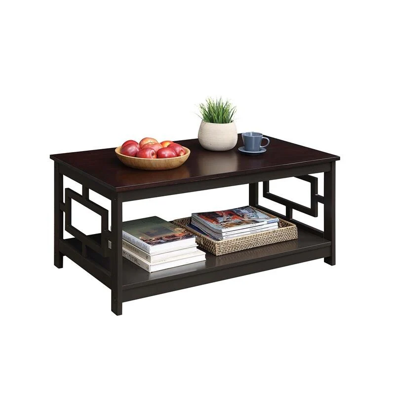 Town Square Coffee Table with Shelf, Espresso