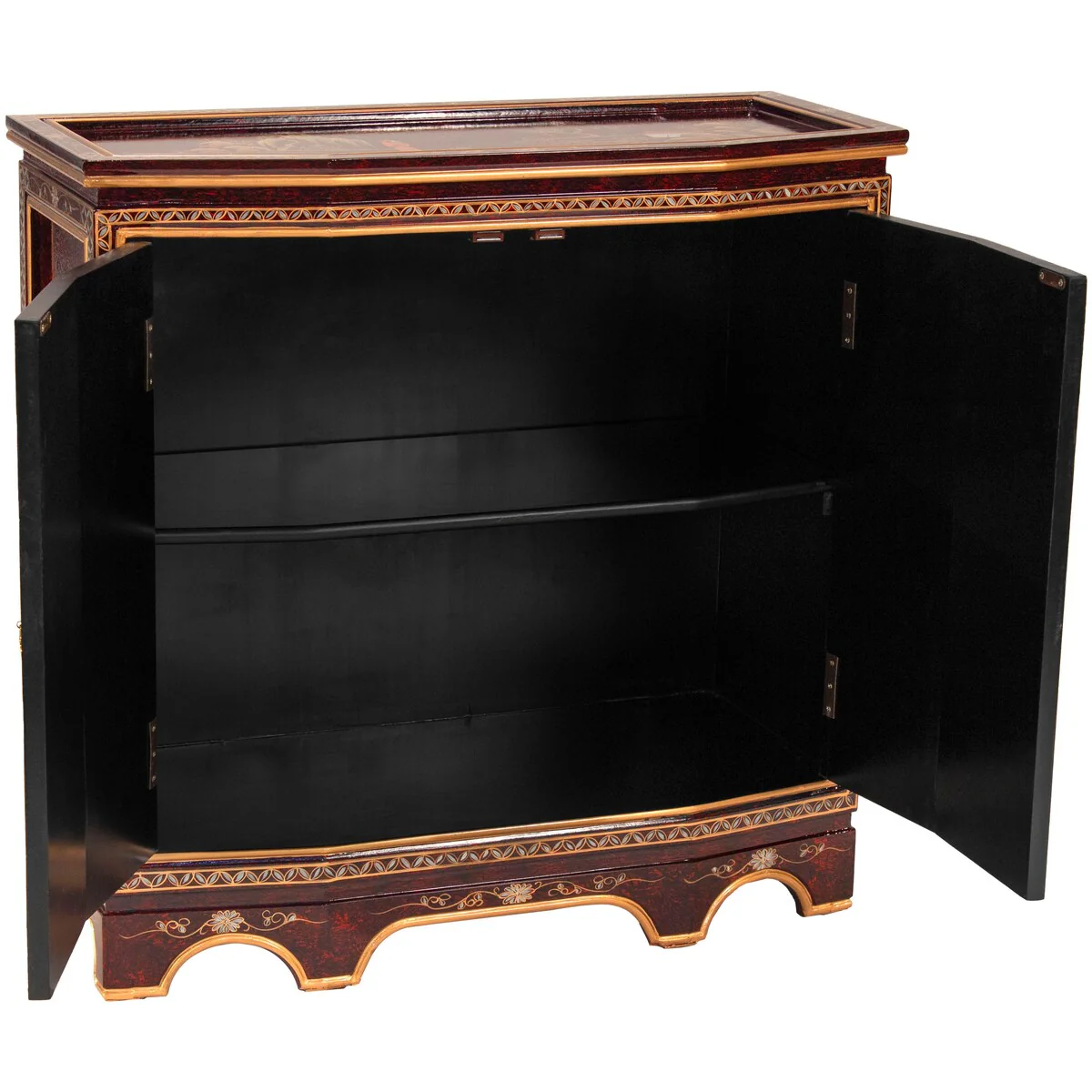 Red Lacquer Slant Sideboard - Landscape