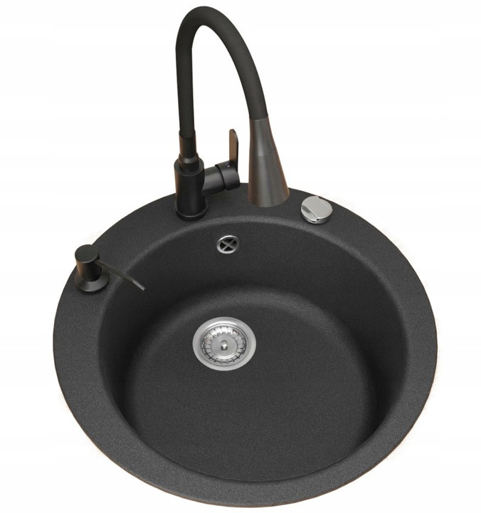 Zlewozmywak granitowy Franke Solo SOD 610-40 czarny bateria