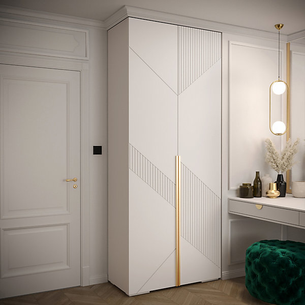Armoire Manhattan Ryfel 7 a portes battantes H. 236,7 x L. 100 x P. 47, 2 portes
