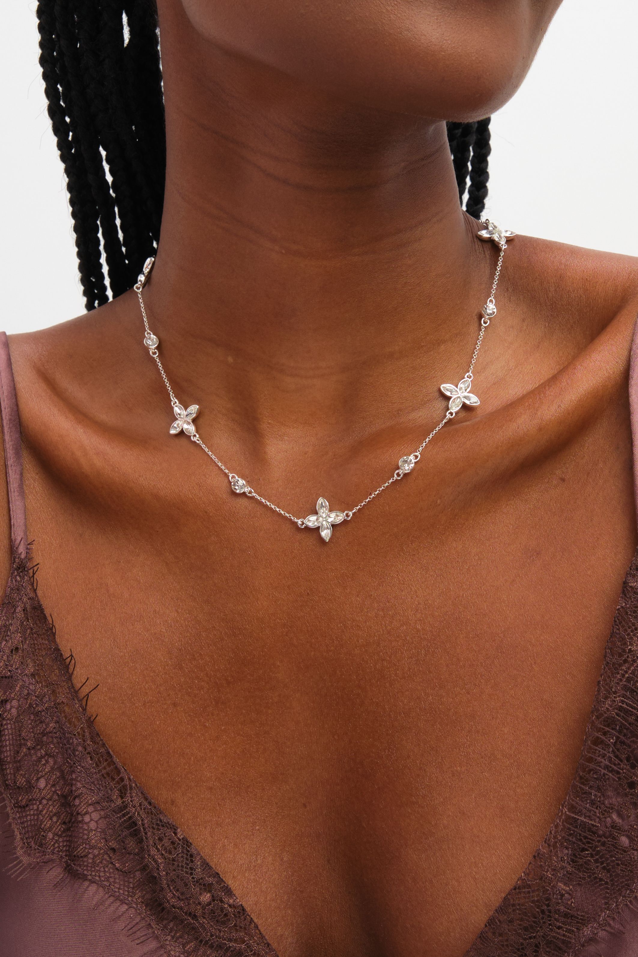 Jon Richard Silver Plated and Crystal Clover Allway