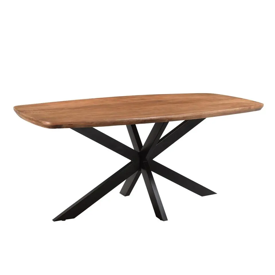 Livingfurn - Eetkamertafel Jesper Danish Oval 180cm - Mangohout / Gecoat Staal