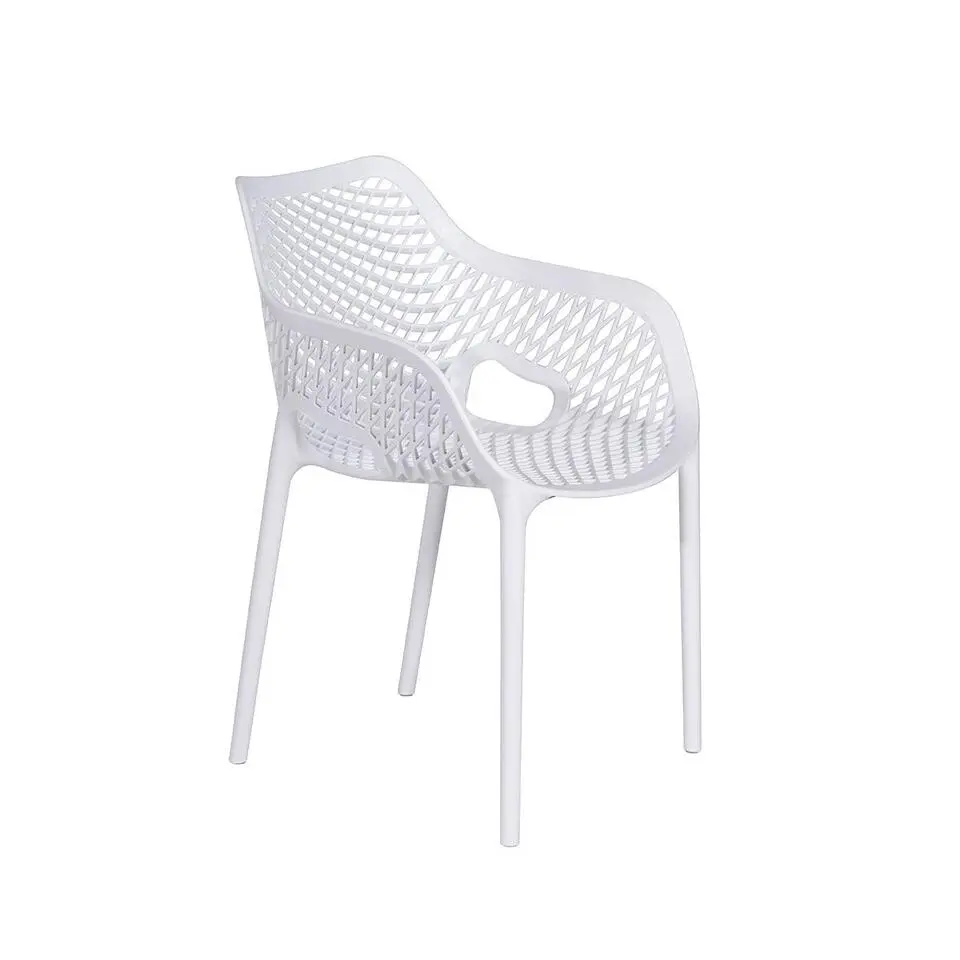 Garden Impressions Air XL kunststof tuinstoel wit - 4 stuks