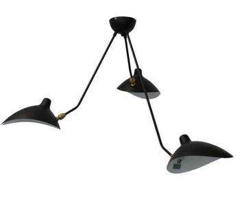 LAMPA WISZĄCA czarna trójramienna CRANE-3P