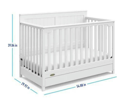 Graco Hadley 4-in-1 Convertible Crib with Drawer, White