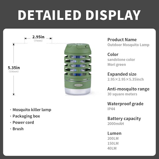 NNEOBA Rechargeable Camping Electric Shock Lamp Green