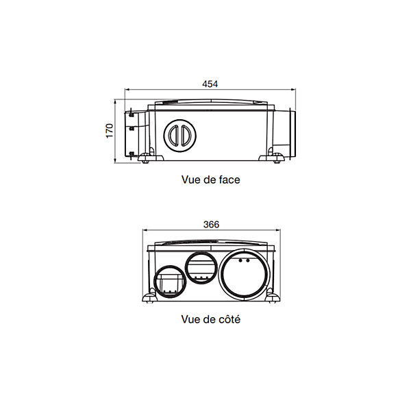 Kit VMC simple flux autoréglable plate et compact NATHER ALINEO 3 DESIGN   interrupteur