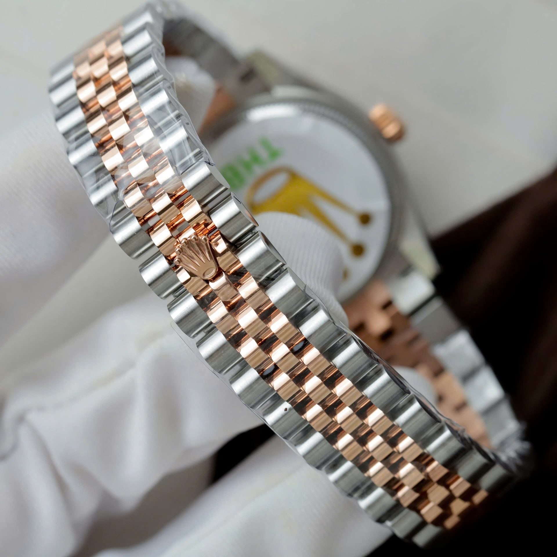Rolex Datejust SS/RG Plated Flower Silver Dial CZ Diamonds 31mm Jub THBF Replica