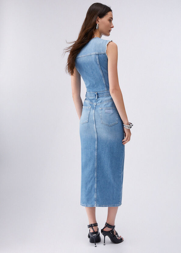 Abito lungo in denim