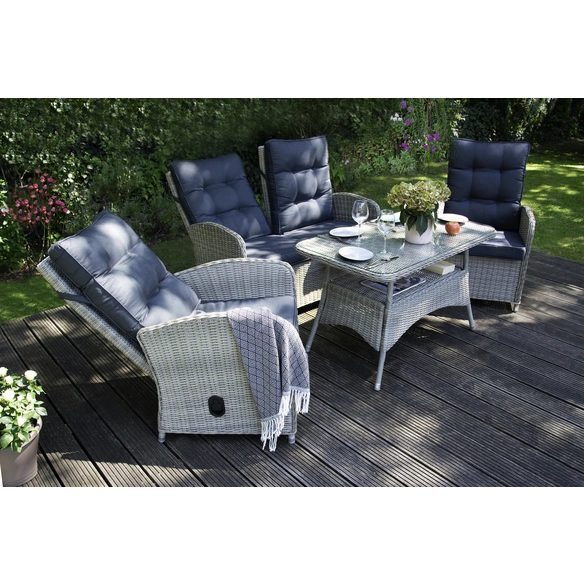 Loungeset »REVALDA«, 4 Sitzplätze, Aluminium/Sicherheitsglas
