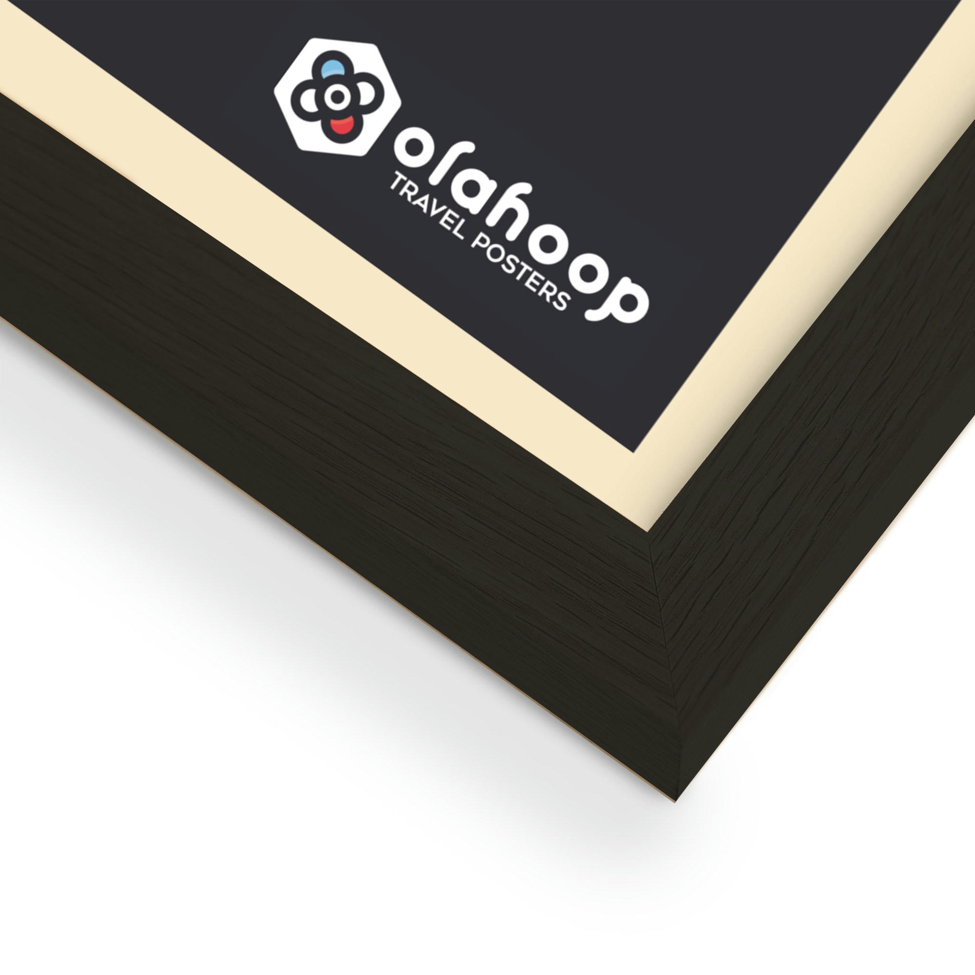 - Affiche Malaga Espagne - Andalousie + Cadre Bois Noir 21x29,7 cm