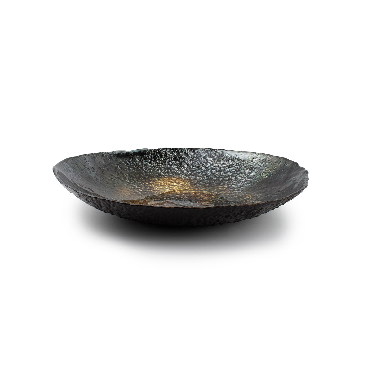 S|P Collection - Sierschaal 32,5xH5,5cm glas zwart/goud Cosmo