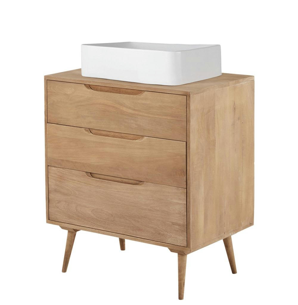 Trocadero - Meuble vasque 3 tiroirs en manguier massif