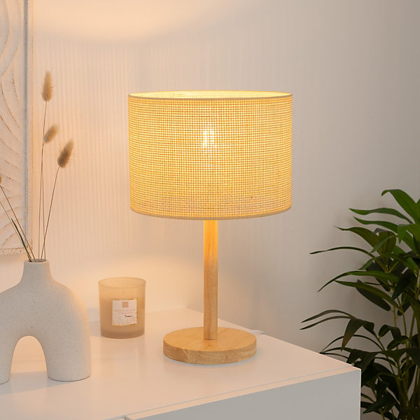 Lampe droit Della - pin - H42 cm - Atmosphera
