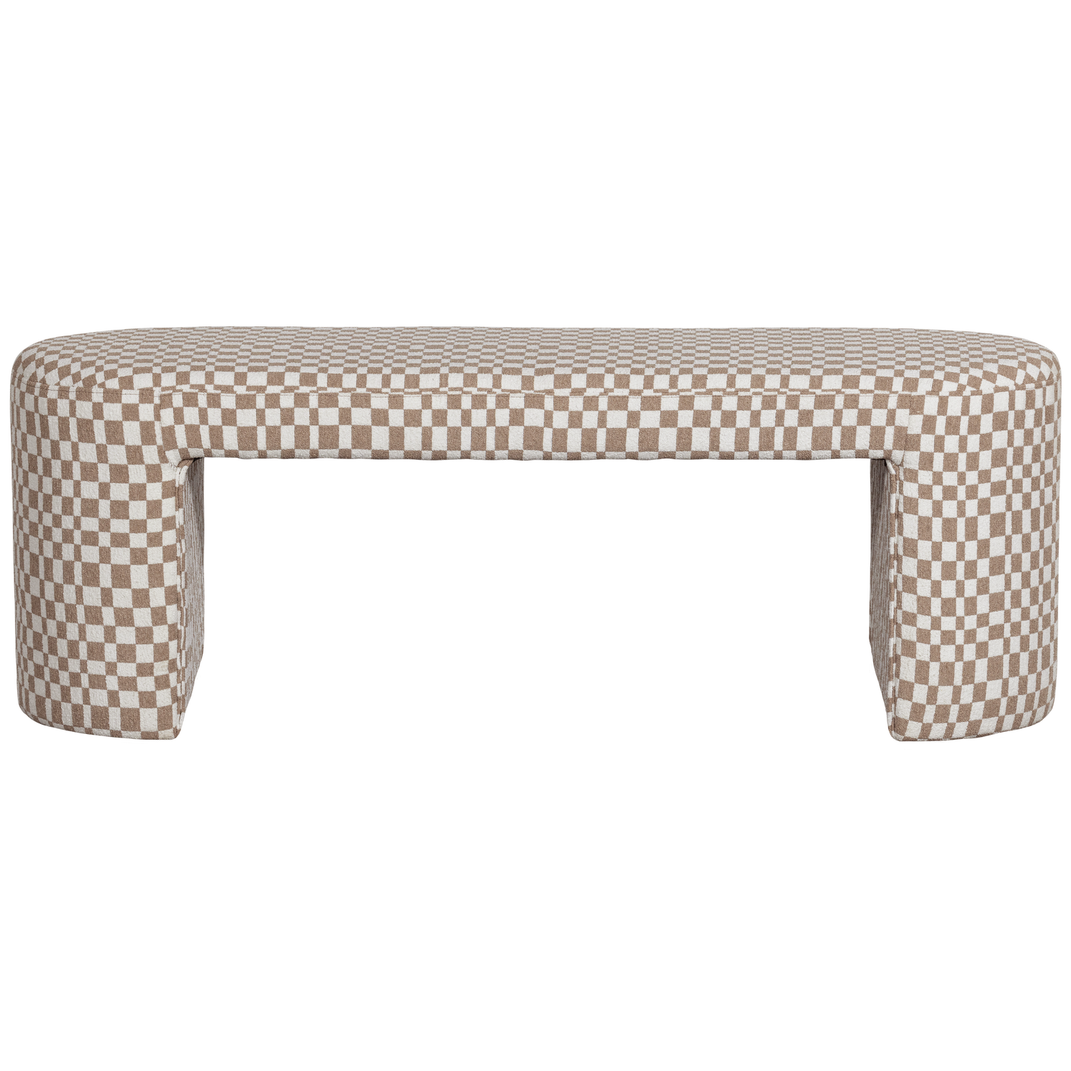 WOOOD bankje Jacob - Polyester - Geruit - Zand - 46x130x46
