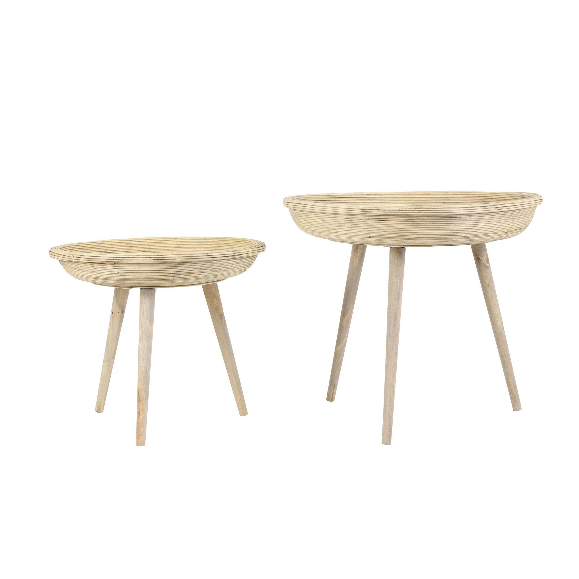 COLON - Table d'appoint brun bois ø56cm