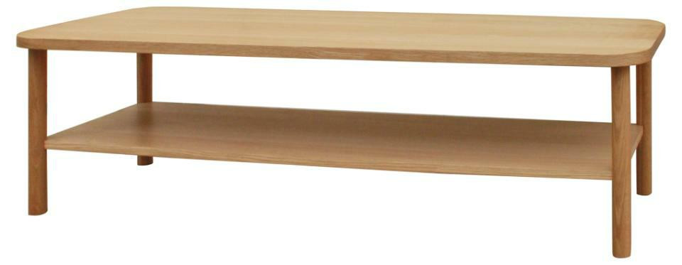 STOLIK KAWOWY Banbury 150x50cm Z FORNIRU I DREWNA 2 poziomy