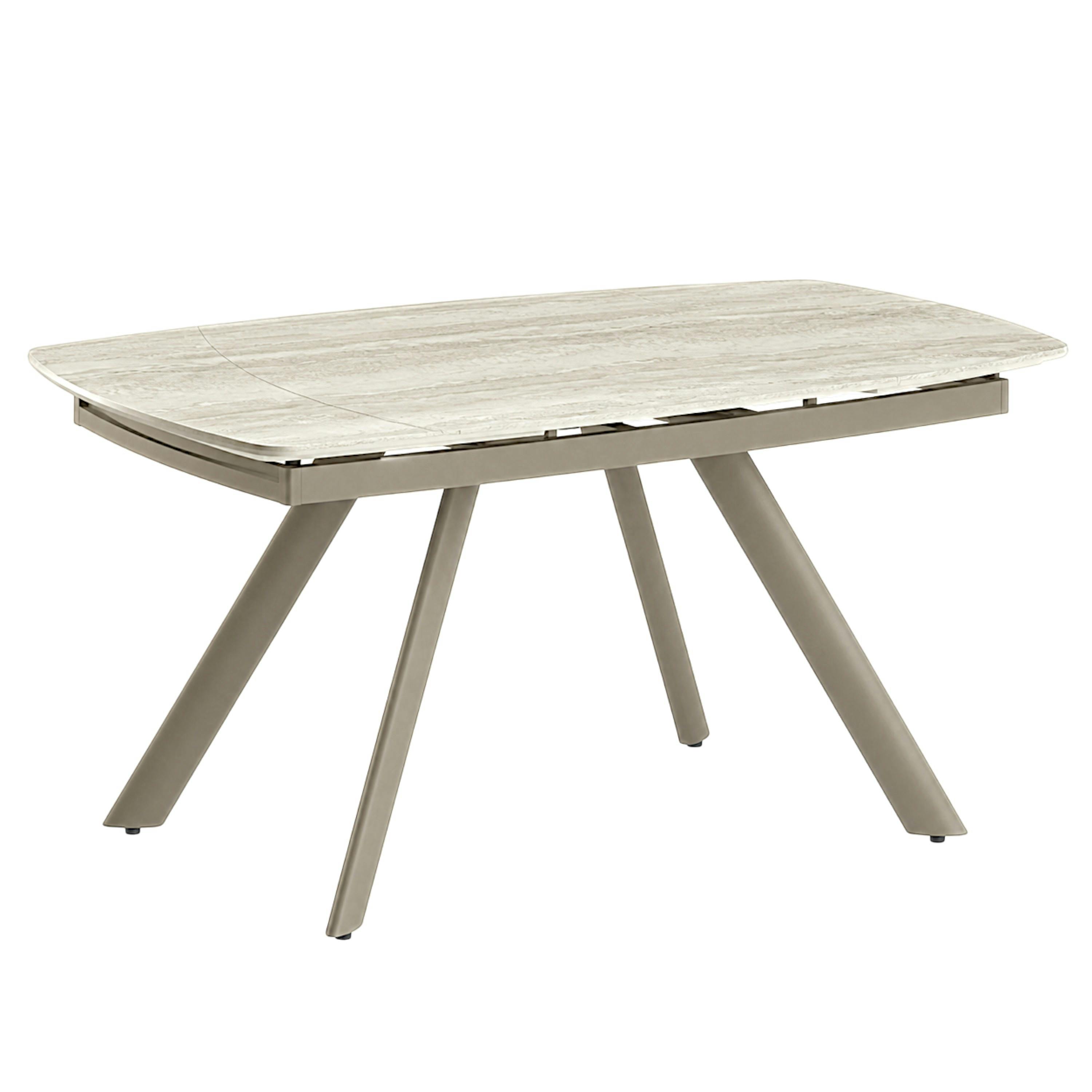 Table extensible céramique effet travertin 140-210 cm LORA