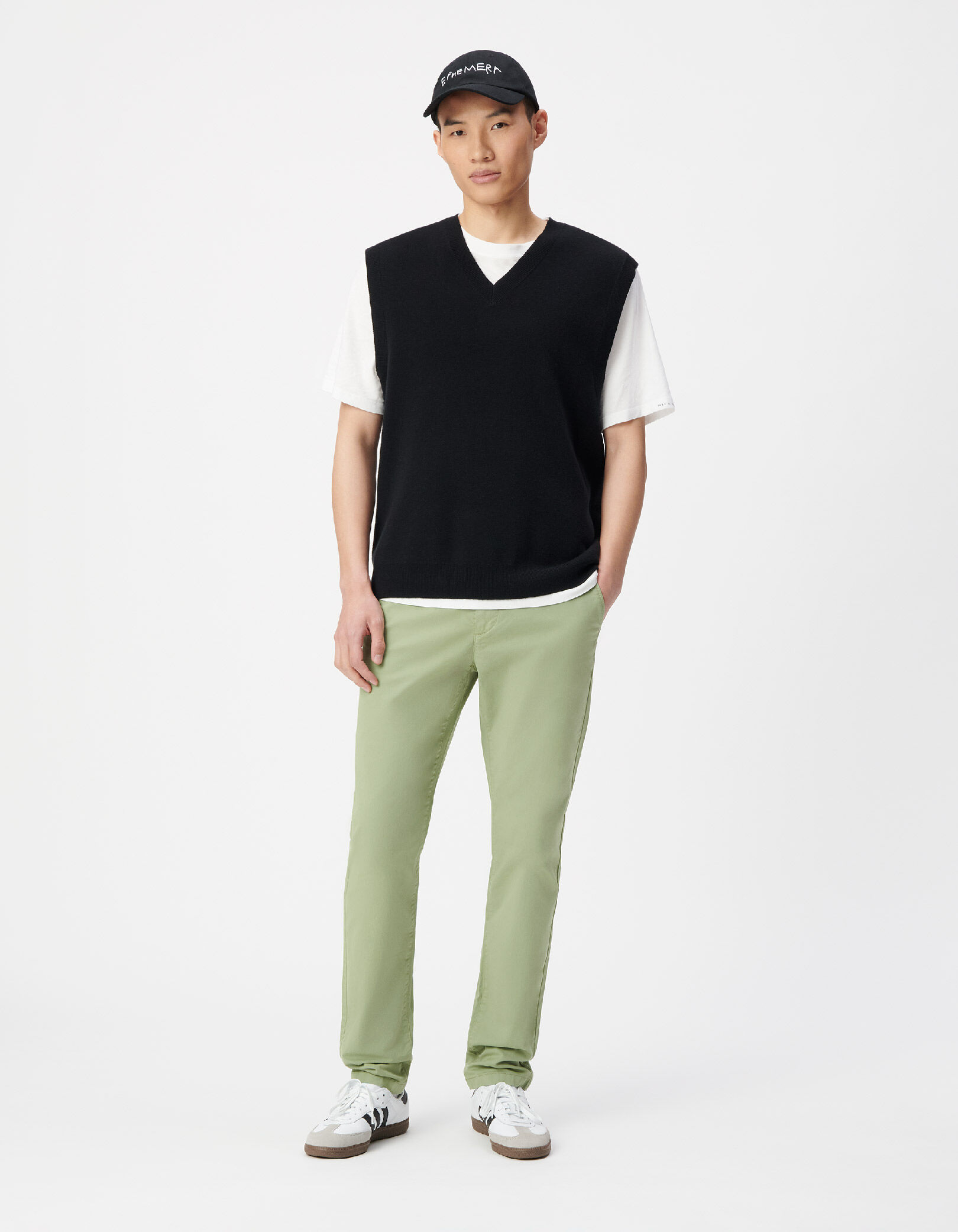 Pantalon chino slim vert Homme