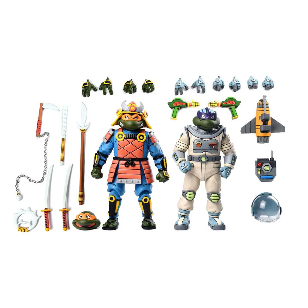 Neca Teenage mutant Ninja turtles Cartoon 2 Pack Space Adventure & Samurai Turtles Action Figure 18 cm