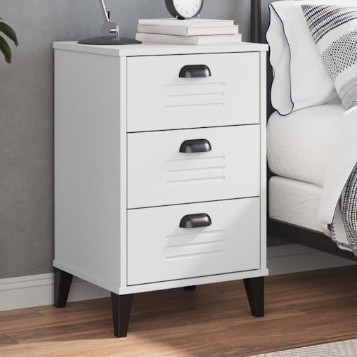 NNEVL Bedside Cabinet VIKEN White Engineered Wood