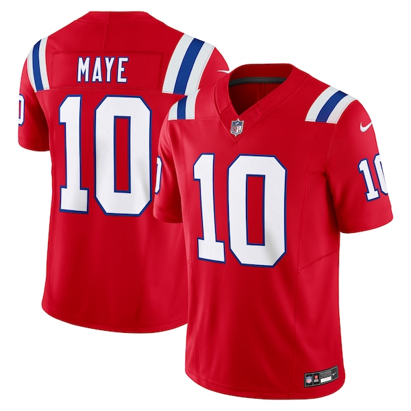 Drake Maye New England Patriots Nike Alternate  Vapor F.U.S.E. Limited Jersey - Red/White/Navy