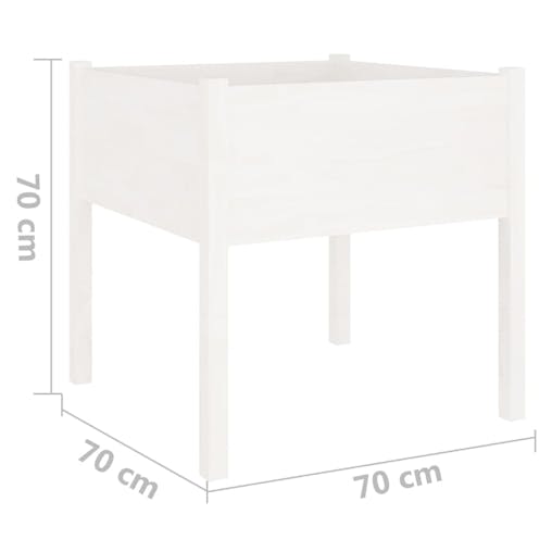 NNEVL Garden Planters 2 pcs White 70x70x70 cm Solid Pinewood