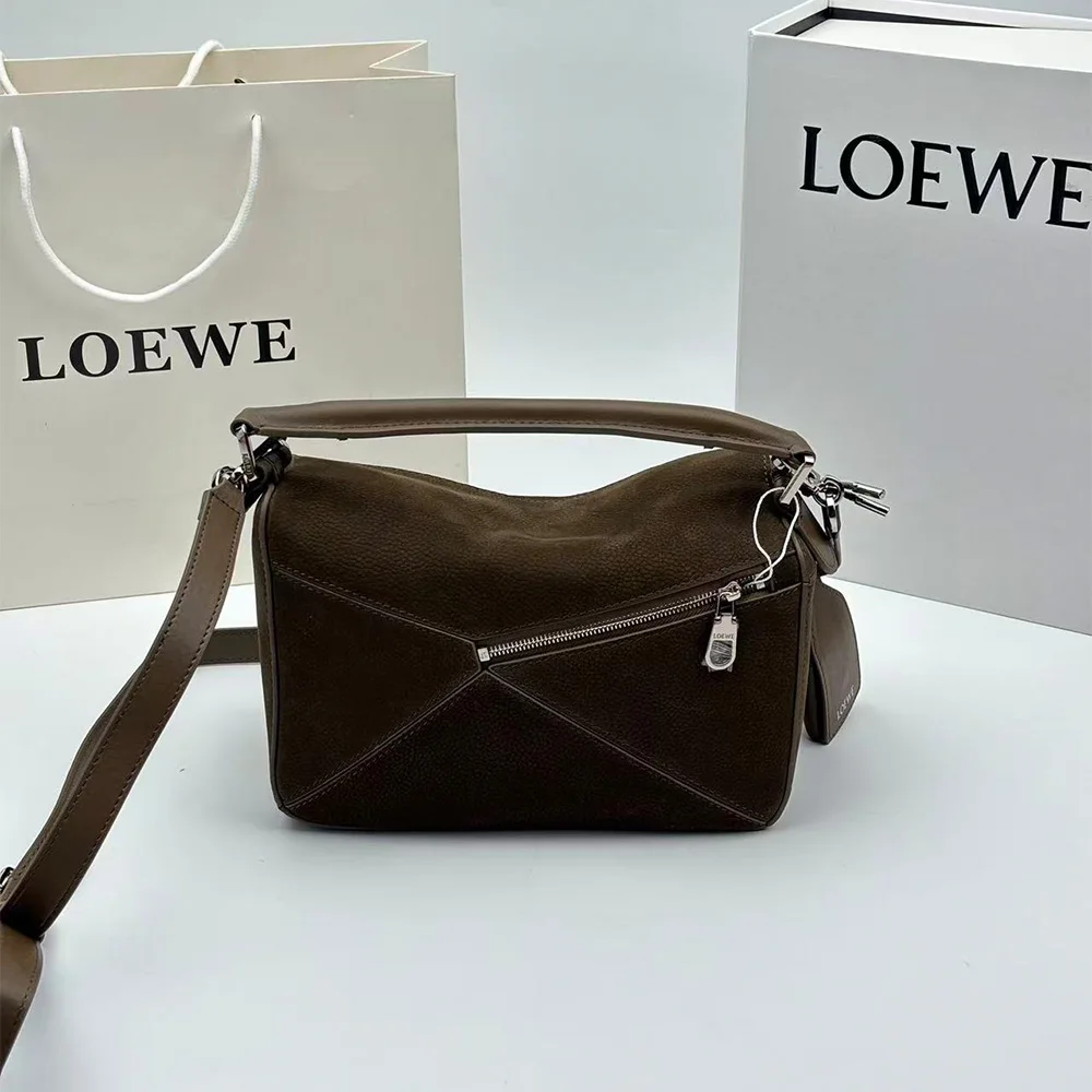 Loewe Small Grained Nubuck Leather Featherlight Puzzle Bag