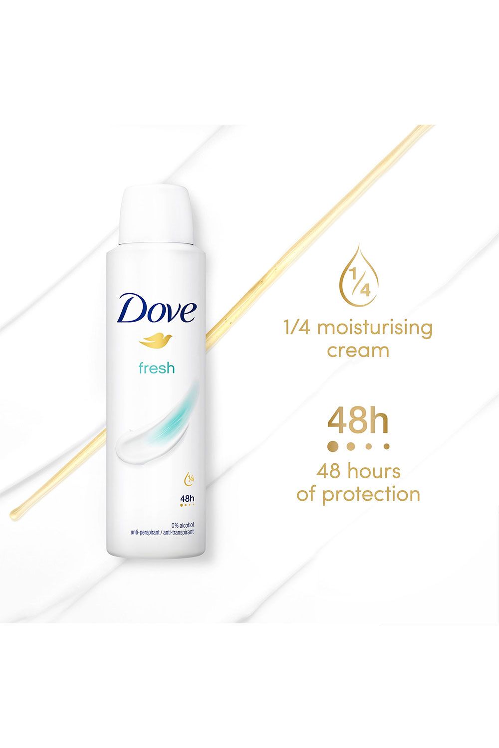 Dove Fresh 'Antiperspirant' 48H Sweat Protection Deo for Women 150ml,3pk