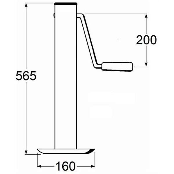 Béquille à manivelle latérale 60x60 mm 800 Kg