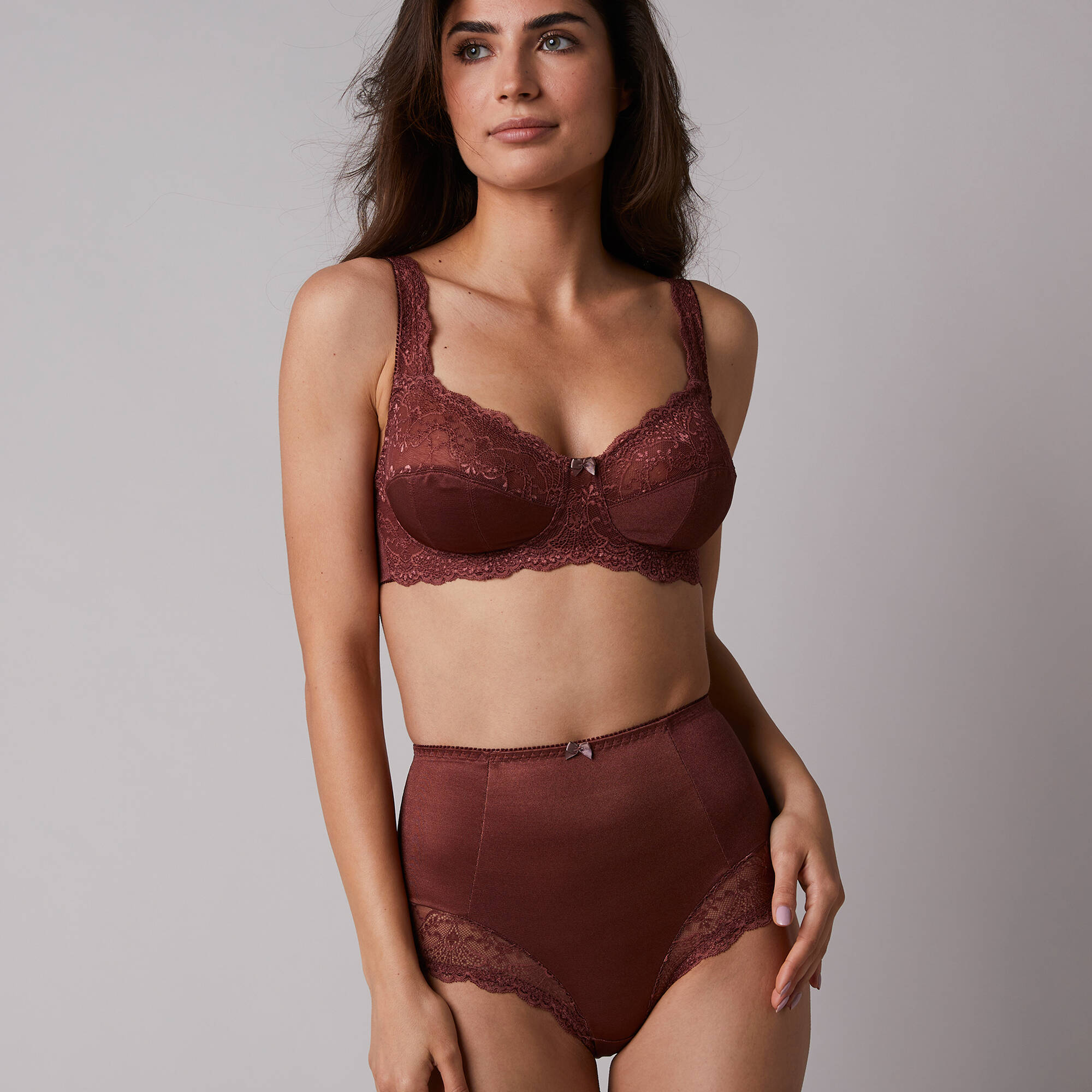 Gainette maille satinée et dentelle Salford - lot de 2