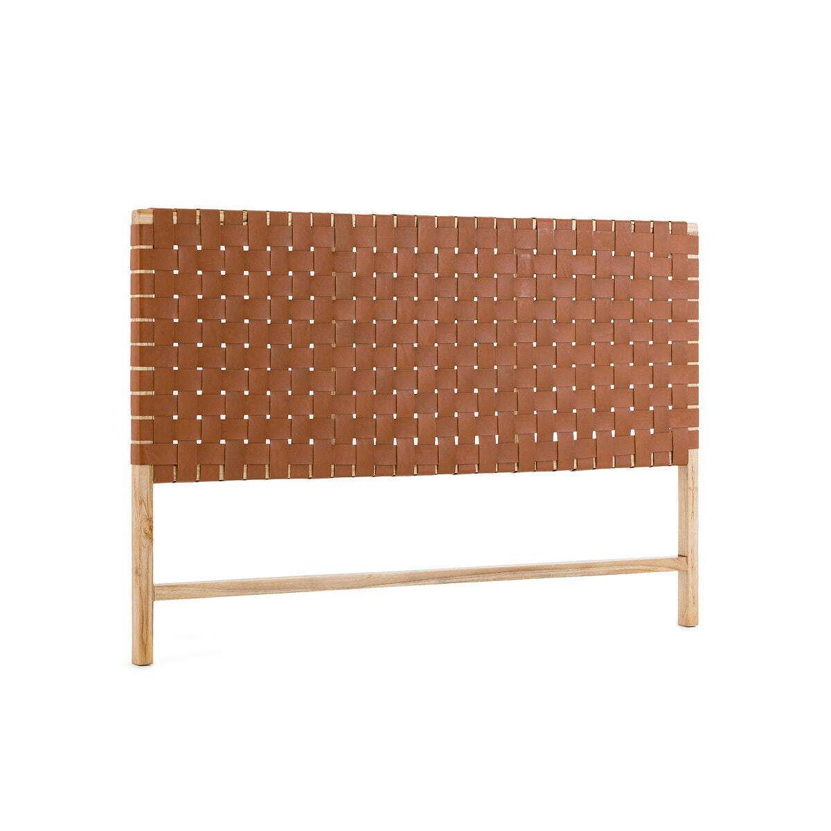 Tête de lit teck et cuir, Kawali