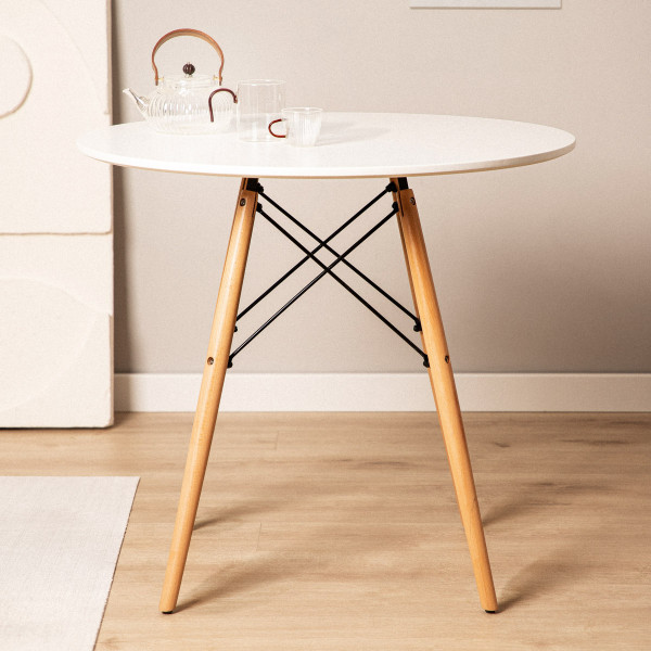 Stół TAVOLO naturalny z białym blatem 60×48cm HOMLA