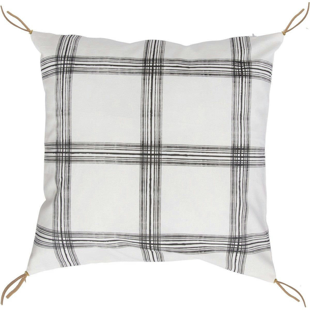 MADRAS - Housse de coussin coton  50x50 noir