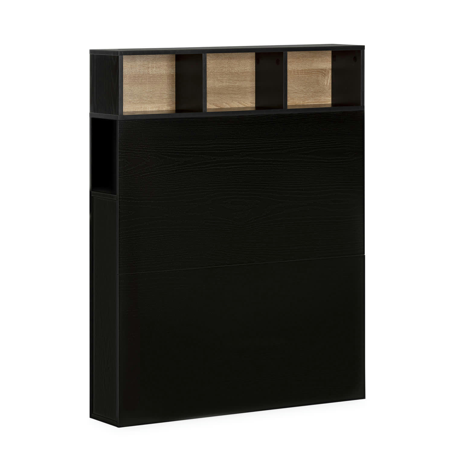 ZEUS - Tête de lit 95 cm noir, 2 portes 9 trous