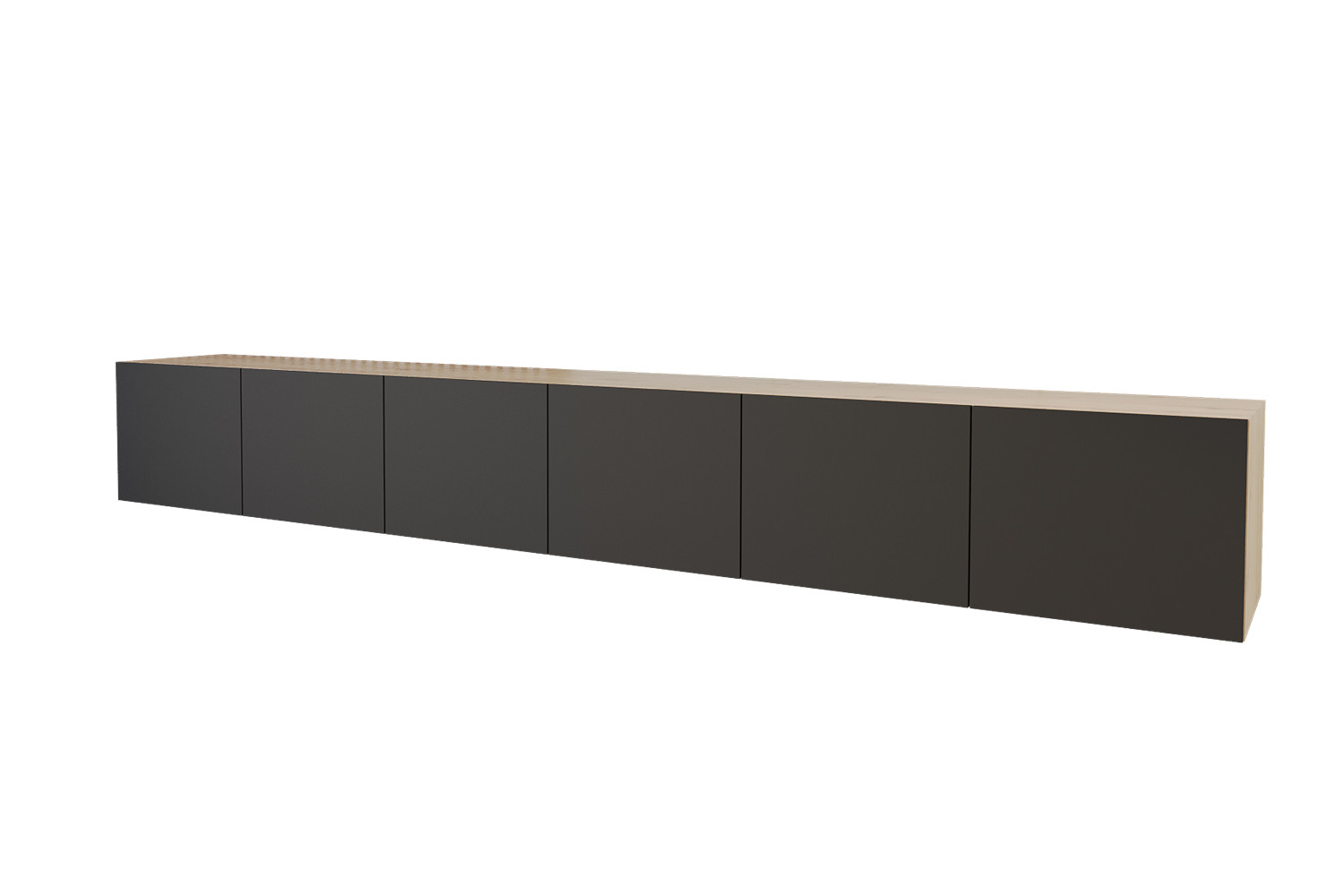 Wisząca szafka RTV system Push-to-Open ELIO-W - 3x100x40x40 cm - Beżowy