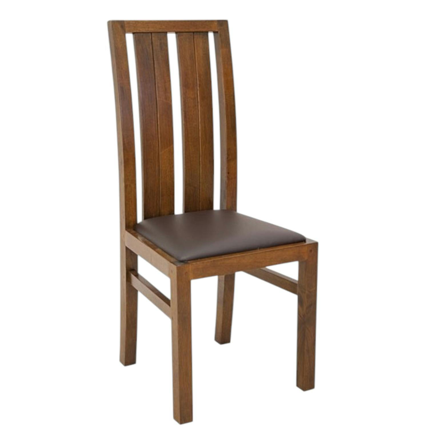 Chaise moderne bois et assise marron ATTAN
