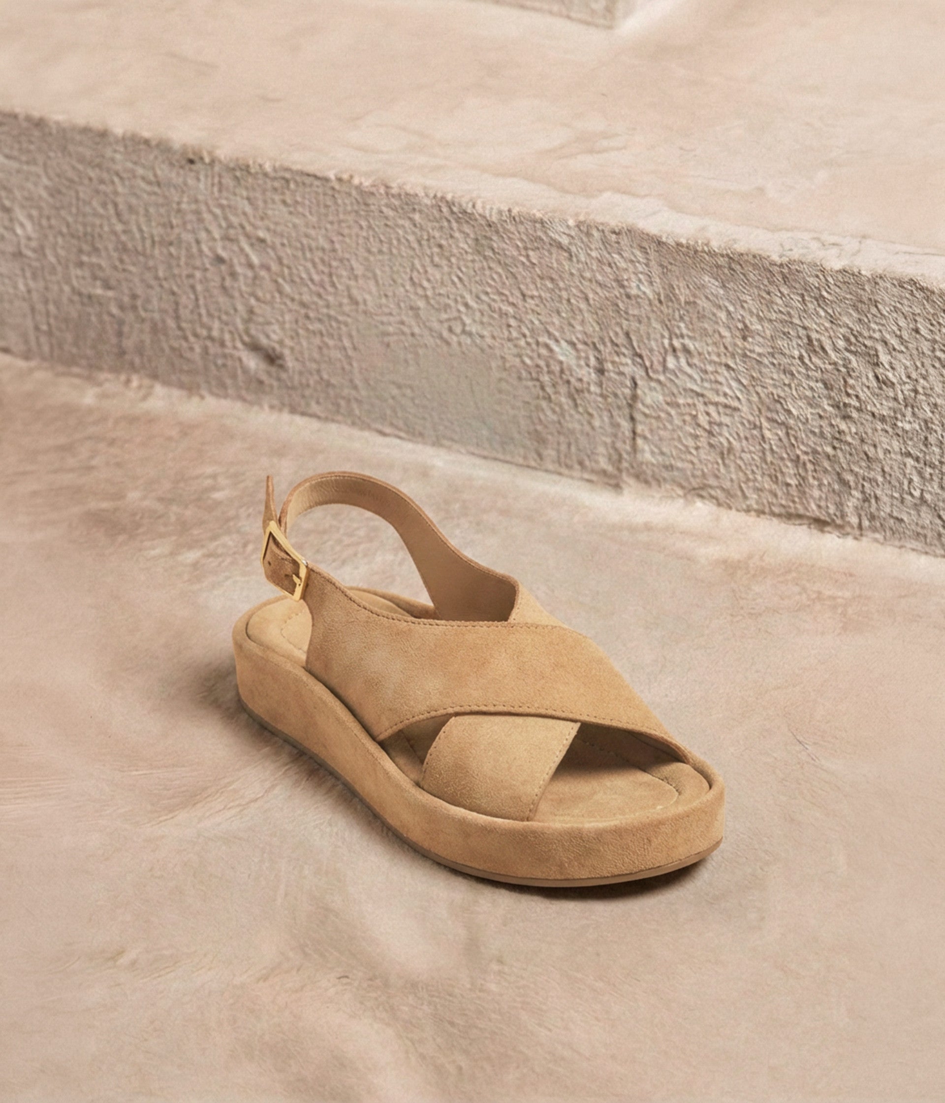 Sandales velours sable Noura