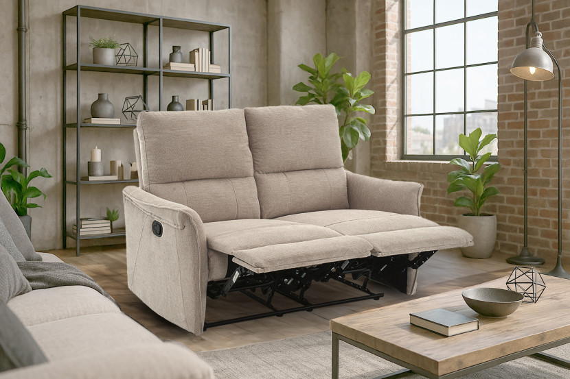 Sofa fotel rozkładany dwuosobowy do spania leżanka FW106-2 Timo duo szary