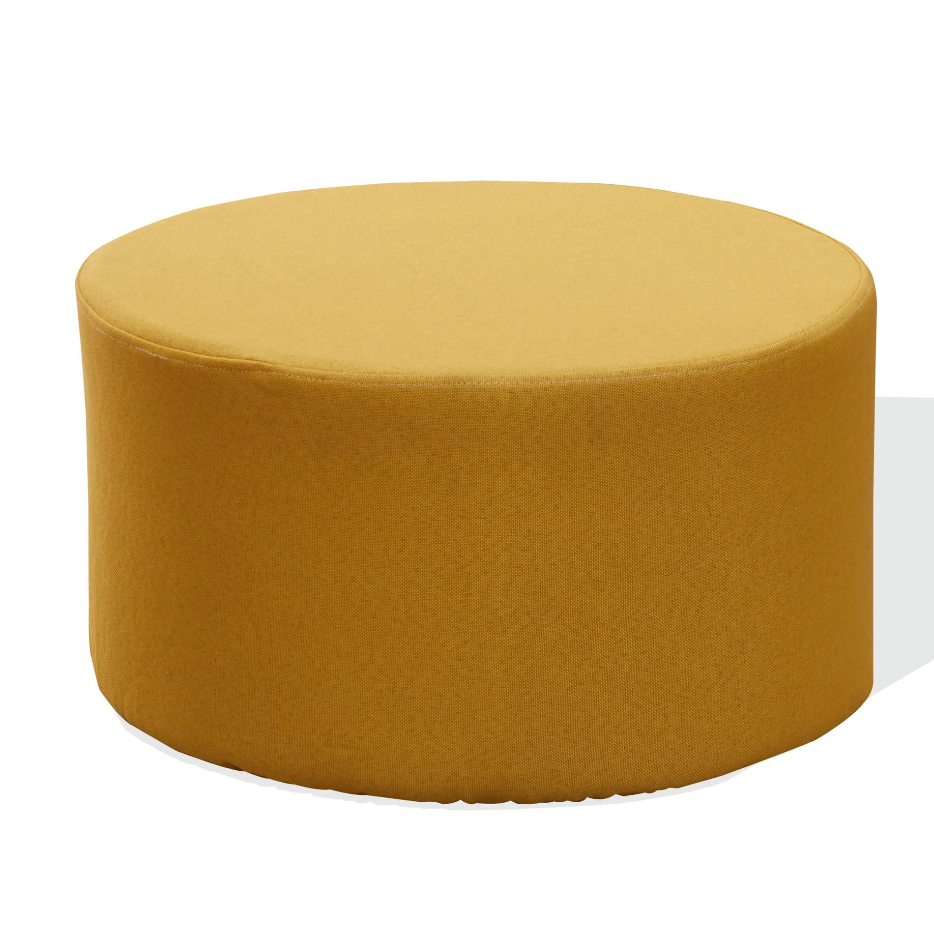 ENJOYRELAX - Repose-pieds pouf rembourré 45x45x25 cm en tissu jaune