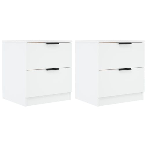 NNEVL Bedside Cabinets 2 pcs White Engineered Wood