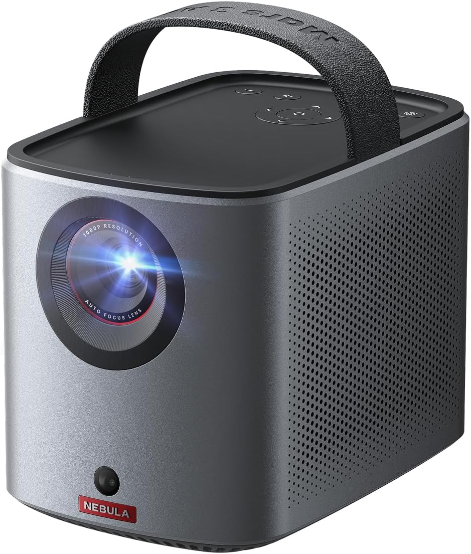 NEBULA Mars 3 Air GTV Projector - Netflix Officially Licensed  400 ANSI-Lumen Brightness  Native 1080P  Dolby Digital Sound 150-Inch Picture  Built-In Battery for 2.5 Hours of Playtime Anywhe(Renewed)