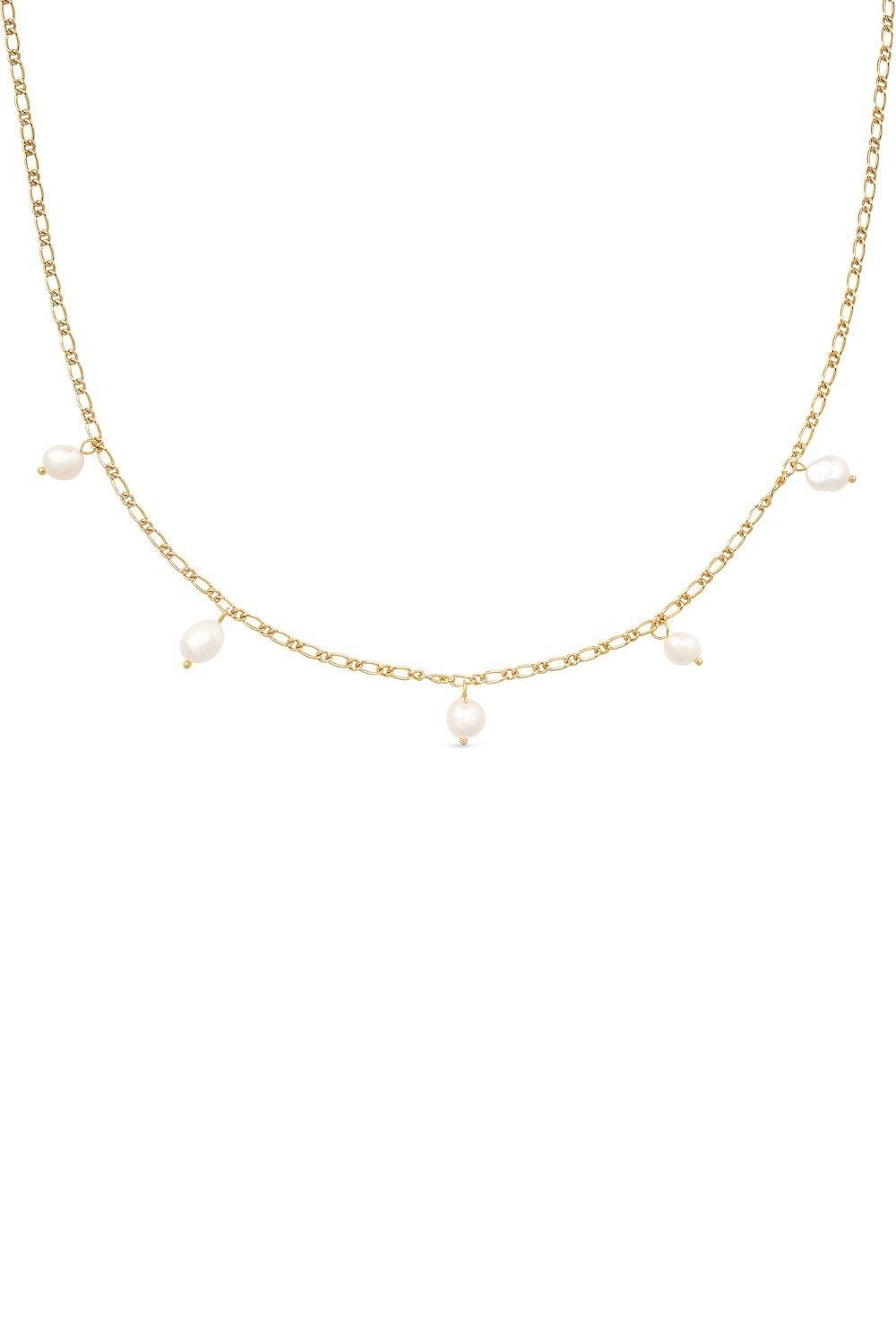 Elk & Bloom Dainty Gold 18K Pearl Choker Necklace